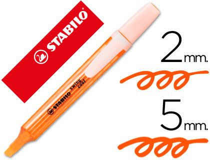 Rotulador stabilo marcador fluorescente swing cool naranja