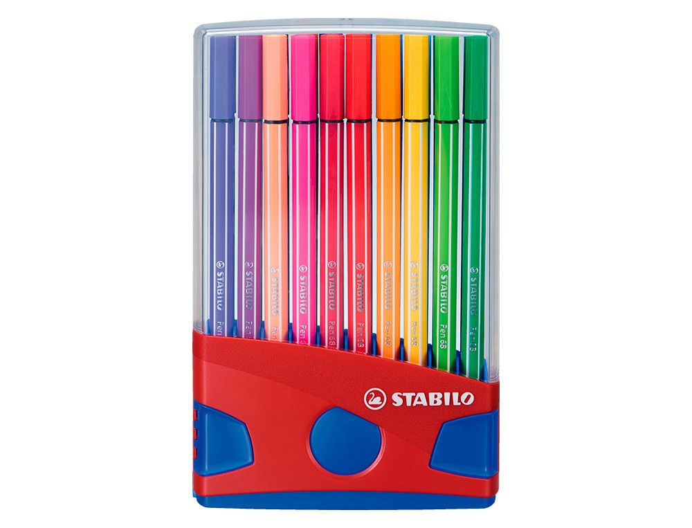 Rotulador Stabilo Pen 68 estuche plástico (20 unidades)