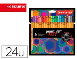 Rotulador stabilo point 88 punta de fibra arty line estuche carton de 24 unidades colores surtidos