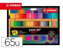 Rotulador stabilo point 88 punta de fibra arty line estuche carton de 65 unidades colores surtidos