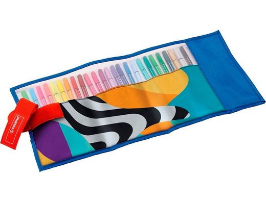 Rotulador stabilo punta de fibra pen 68 arty estuche rollerset de 25 unidades colores surtidos