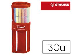 Rotulador stabilo punta de fibra pen 68 estuche rollerset de 30 colores surtidos