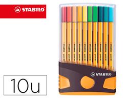 Rotulador stabilo punta de fibra point 88 color parade antracita/naranja estuche de 20 unidades colores surtidos