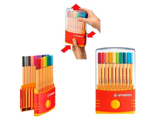 Rotulador Stabilo Punta de Fibra Point 88 Color Parade Estuche de 20 Rotuladores