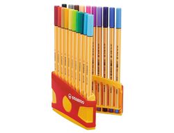 Rotulador Stabilo Punta de Fibra Point 88 Color Parade Estuche de 20 Rotuladores