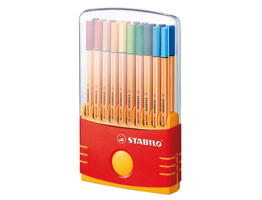 Rotulador Stabilo Punta de Fibra Point 88 Color Parade Estuche de 20 Rotuladores