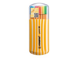Rotulador Stabilo Punta de Fibra Point 88 Zebrui Estuche de 20 Colores Surtidos