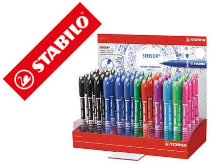 Rotulador stabilo sensor punta de fibra 0,3 mm expositor de 48 unidades colores surtidos