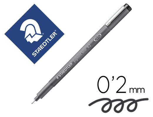Rotulador staedtler calibrado micrometrico 308 negro 0,2 mm resistente al agua