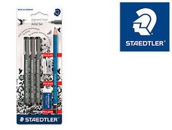 Rotulador staedtler calibrado micrometrico 308 negro blister de 3 und + goma lapiz y sacapuntas de regalo
