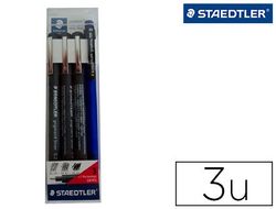 Rotulador Staedtler Calibrado Micrometrico Negro Bolsa de 3 Unidades 0,2 -0,4- 0,8 mm + Portaminas 777 Regalo