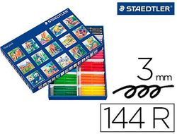 Rotulador staedtler color jumbo trazo 3 mm caja de 144 unidades surtidas 12 x color