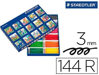 Rotulador staedtler color jumbo trazo 3 mm caja de 144 unidades surtidas 12 x color