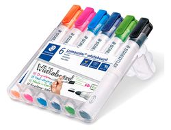 Rotulador staedtler lumocolor 351 para pizarra blanca punta redonda 2 mm recargable estuche 6 unidades colores