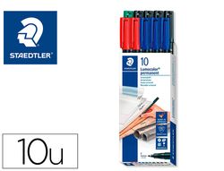 Rotulador staedtler lumocolor retroproyeccion punta de fibra 318 caja de 10 unidades colores surtidos