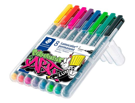 Rotulador staedtler lumocolor retroproyeccion punta de fibra 318 estuche de 8 unidades colores surtidos