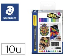 Rotulador staedtler lumocolor retroproyeccion punta de fibra permanente 318 caja de 10 unidades colores surtidos