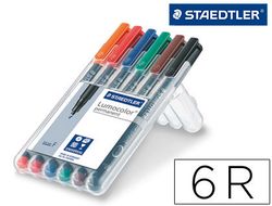 Rotulador Staedtler Lumocolor Retroproyeccion Punta de Fibra Permanente 318 Wp Estuche 6 Colores Punta Fina