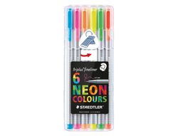 Rotulador staedtler triplus neon colours estuche de 6 unidades colores surtidos