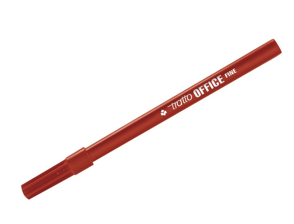 Rotulador tratto office fine punta de fibra trazo 0,7 mm rojo