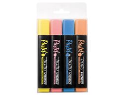 Rotulador tratto video fluorescente pastel blister de 4 unidades colores surtidos