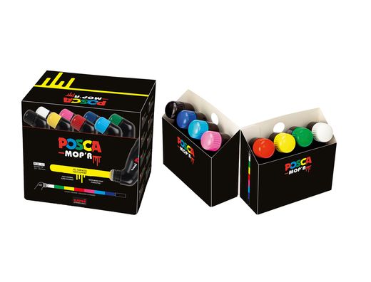 Rotulador uni posca mop r pcm-22 marcador de pintura redonda 3-19 mm caja de 8 unidades colores surtidos