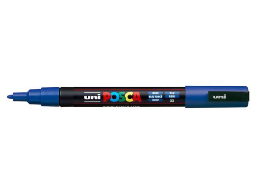 Rotulador uni posca pc-3m marcador de pintura punta conica 0,9-1,3 mm azul