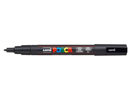 Rotulador uni posca pc-3m marcador de pintura punta conica 0,9-1,3 mm negro