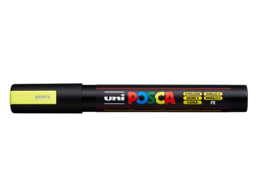 Rotulador uni posca pc-5m marcador de pintura punta conica 1,8-2,5 mm amarillo fluorescente