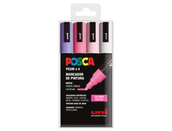 Rotulador uni posca pc-5m/4c estuche de 4 unidades colores dulces surtidos