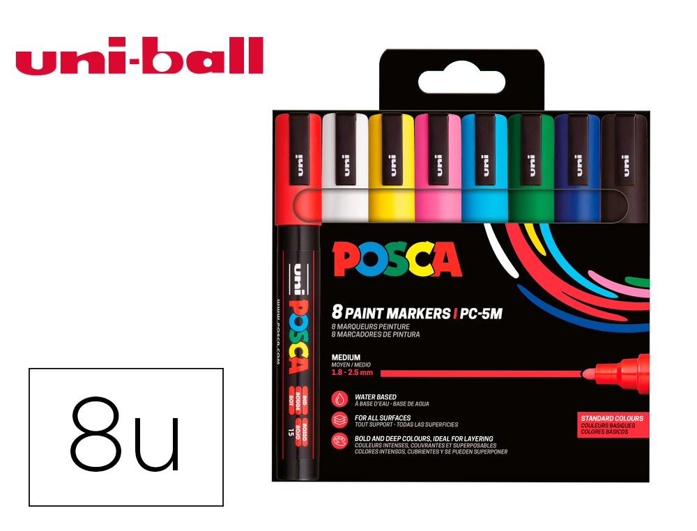 Uni Mitsubishi 94336 Etui Met 4 Pastelmarkers – Punt 1,8-2,5 Mm – Pigmentinkt Op Waterbasis – Schrijft Op Papier, Glas, Metaal En Kunststof – Veilig En Geurloos