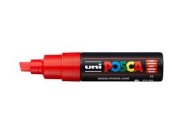 Rotulador uni posca pc-8k marcador de pintura punta biselada 8 mm rojo
