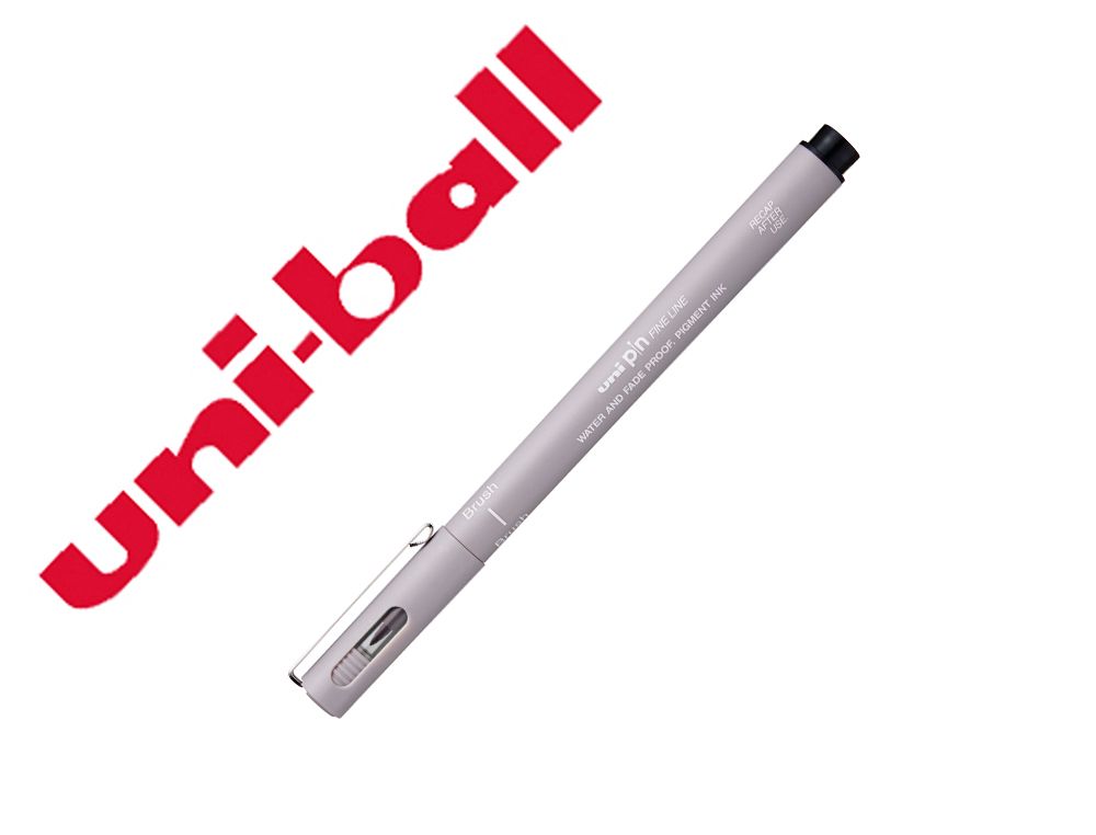 Rotulador uniball pin br-200 punta de pincel fino gris claro