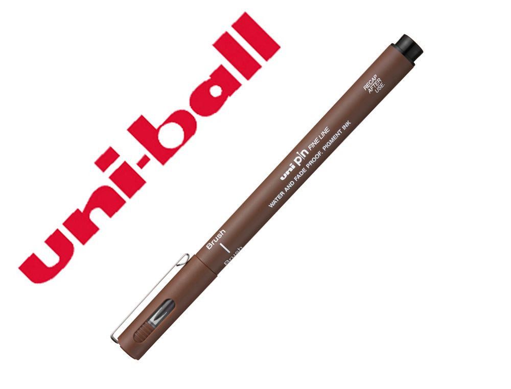 Rotulador uniball pin br-200 punta de pincel fino sepia