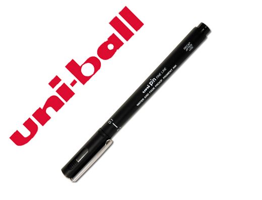 Rotulador uniball pin calibrado micrometrico 0,1 mm color negro