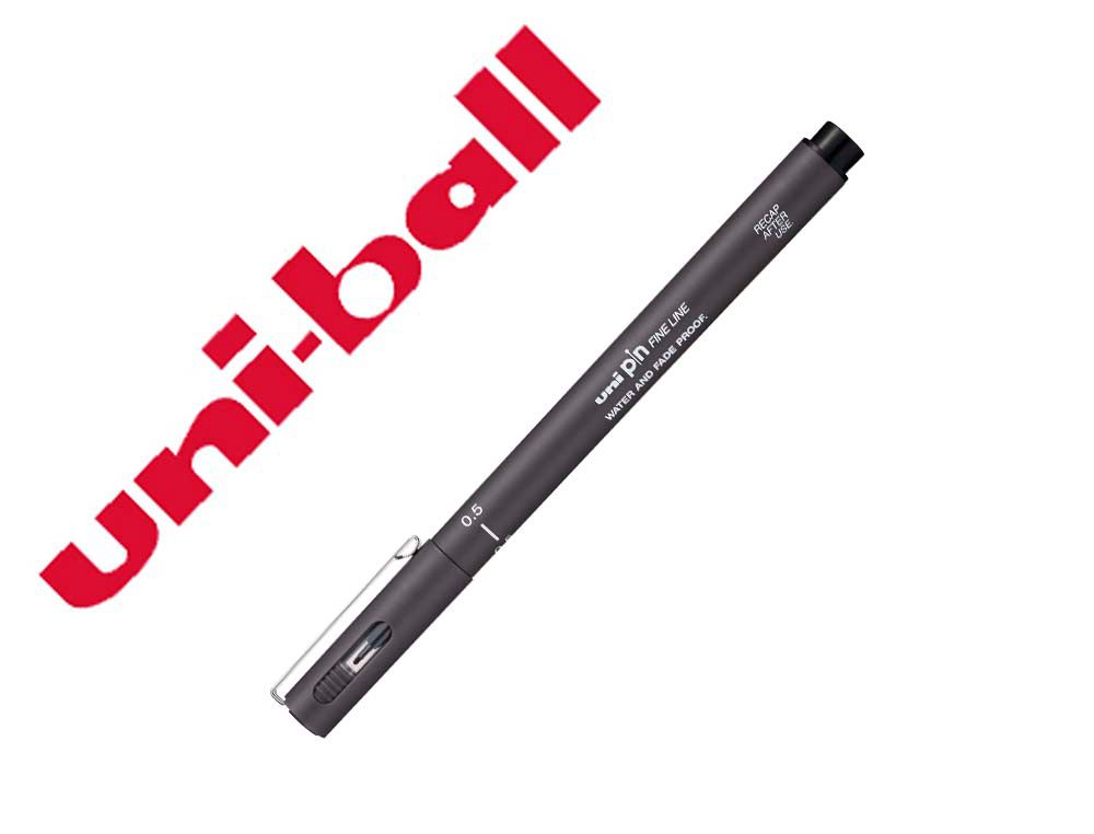 Rotulador uniball pin calibrado micrometrico 0,5 mm color gris oscuro