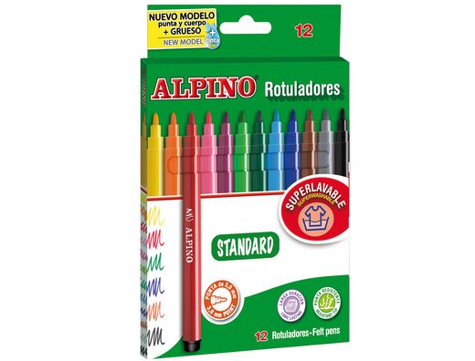 Rotuladores Alpino punta fina estuche (12 unidades)