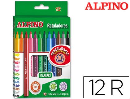 Rotuladores Alpino punta fina estuche (12 unidades)