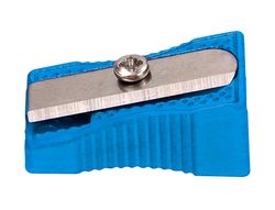 Sacapuntas liderpapel metalico cuña 1 uso color azul