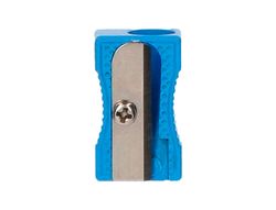 Sacapuntas liderpapel metalico cuña 1 uso color azul