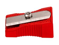 Sacapuntas liderpapel metalico cuña 1 uso color rojo