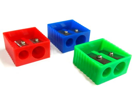 Sacapuntas liderpapel plastico 2 usos colores surtidos