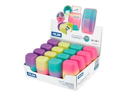 Sacapuntas milan compact sunset plastico 2 usos con goma de borrar colores surtidos