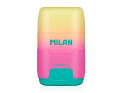 Sacapuntas milan compact sunset plastico 2 usos con goma de borrar colores surtidos