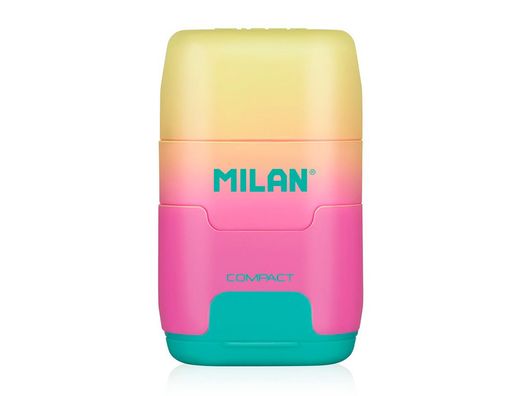 Sacapuntas milan compact sunset plastico 2 usos con goma de borrar colores surtidos