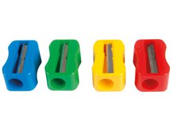 Sacapuntas Mor de Plastico 1 Uso Sin Tornillo Forma Rectangular Ergonomica