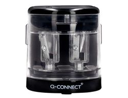 Sacapuntas q-connect kf14568 electrico de sobremesa cable usb/4 pilas aa afila cuchilla diametros de 6 a 12mm dos usos