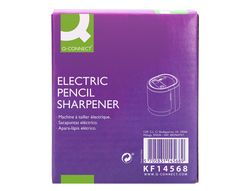 Sacapuntas q-connect kf14568 electrico de sobremesa cable usb/4 pilas aa afila cuchilla diametros de 6 a 12mm dos usos