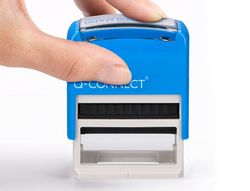 Sello entintado automatico q-connect contabilizado almohadilla 14x38 mm color azul