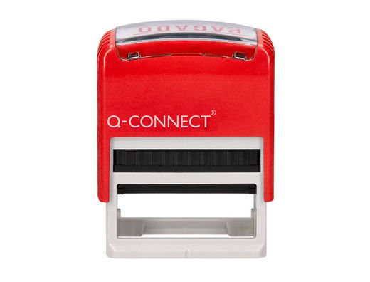 Sello entintado automatico q-connect pagado almohadilla 14x38 mm color rojo
